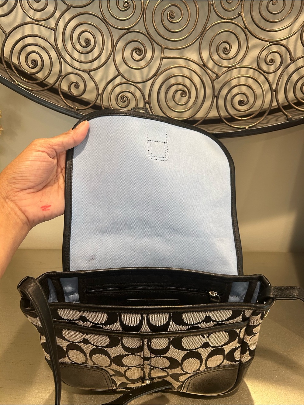 Coach Black/grey Signature Canvas Crossbody Saddle Bag - Picture 9 of 11